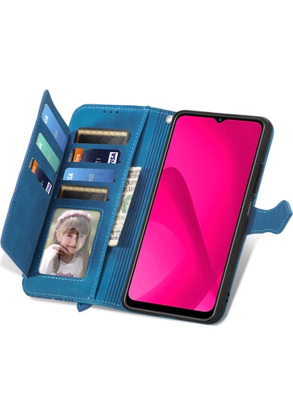 Xiaomi Redmi Için 14C 4G-14R 5G-Poco C75 4G Pu Deri Çiçek Baskı Telefon Kapağı-Mavi (Yurt Dışından) fiyatları