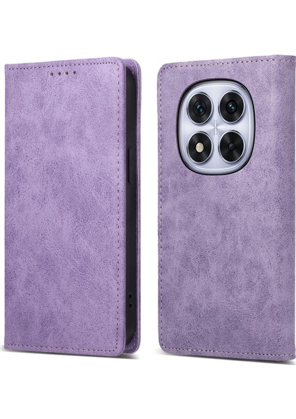 Df-05 Xiaomi Redmi Note 14 Pro 5G Cüzdan Kılıf Rfıd Engelleme Pu Deri Telefon Kapağı-Mor (Yurt Dışından)