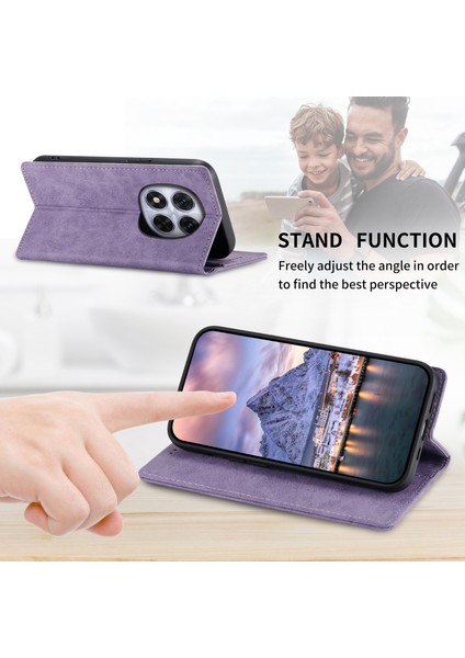 Df-05 Xiaomi Redmi Note 14 Pro 5G Cüzdan Kılıf Rfıd Engelleme Pu Deri Telefon Kapağı-Mor (Yurt Dışından)