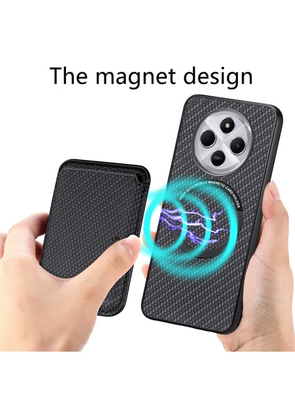 Telefon Kılıfı Xiaomi Redmi 14C 4G-14R 5G-Poco C75 4G Karbon Fiber Deri Arka Kapak İle Çıkarılabilir Kart Çantası-Siyah (Yurt Dışından) indirimleri