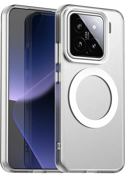 Xiaomi 15 Için Magsafe Pc+Tpu+Pet Anti-Drop Telefon Kılıfı İle Uyumlu Kılıf-Beyaz (Yurt Dışından)