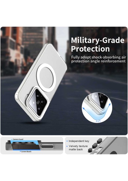 Xiaomi 15 Için Magsafe Pc+Tpu+Pet Anti-Drop Telefon Kılıfı İle Uyumlu Kılıf-Beyaz (Yurt Dışından)