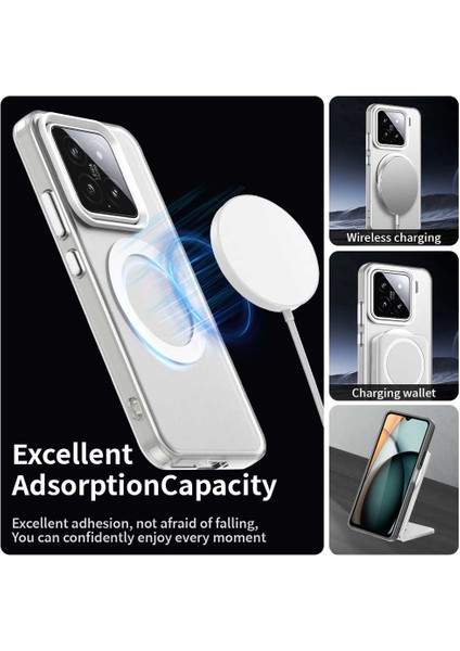 Xiaomi 15 Için Magsafe Pc+Tpu+Pet Anti-Drop Telefon Kılıfı İle Uyumlu Kılıf-Beyaz (Yurt Dışından)