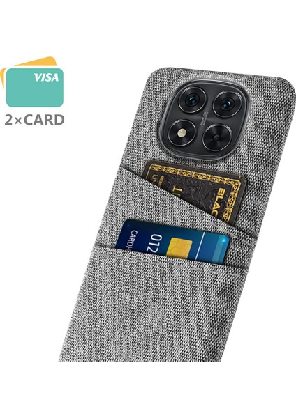 Xiaomi Redmi Note 14 Pro 5G Kılıf Bezi + Çift Kart Yuvalı Sert Pc Telefon Kapağı-Açık Gri (Yurt Dışından)