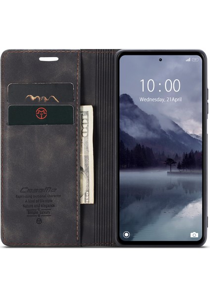 Xiaomi Redmi Için Not 12R 5G-Xiaomi Poco M6 Pro 5G-Xiaomi Redmi 12 4G Kılıf Caseme 013 Serisi Kart Tutucu Deri Telefon Kapağı-Siyah (Yurt Dışından) modelleri