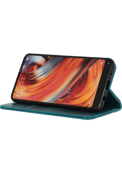 Xiaomi Redmi Note 14 Pro 4G Split Deri Litchi Doku Cüzdan Telefon Kılıfı-Yeşil (Yurt Dışından)