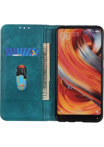 Xiaomi Redmi Note 14 Pro 4G Split Deri Litchi Doku Cüzdan Telefon Kılıfı-Yeşil (Yurt Dışından)