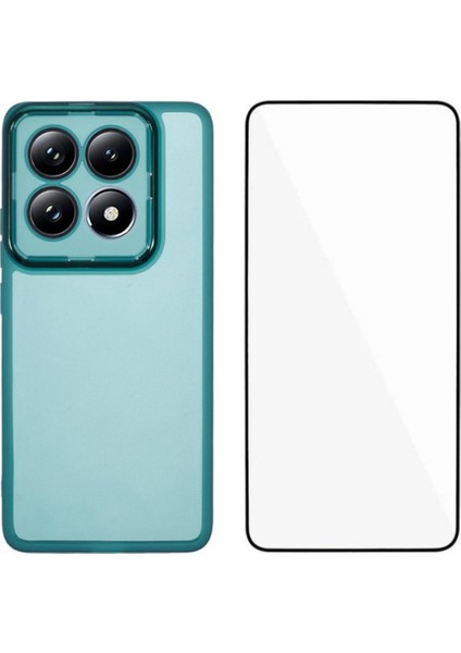 Xiaomi 14T Pro Için Temperli Cam-Şeffaf Ordu Yeşili İle Elektroliz Kaplama Çerçeve (Yurt Dışından)