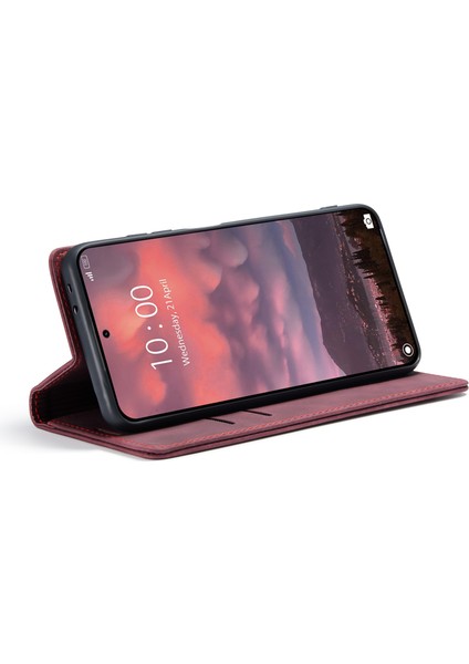 Xiaomi 14T Pro Kılıf Caseme 013 Serisi Kart Tutucu Deri Telefon Kapağı-Kırmızı (Yurt Dışından) fırsatları