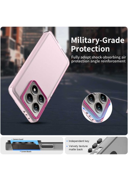 Xiaomi 14T Kılıf PC+TPU+PET Mat Düşme Önleyici Telefon Arka Kapak-Kırmızı (Yurt Dışından)