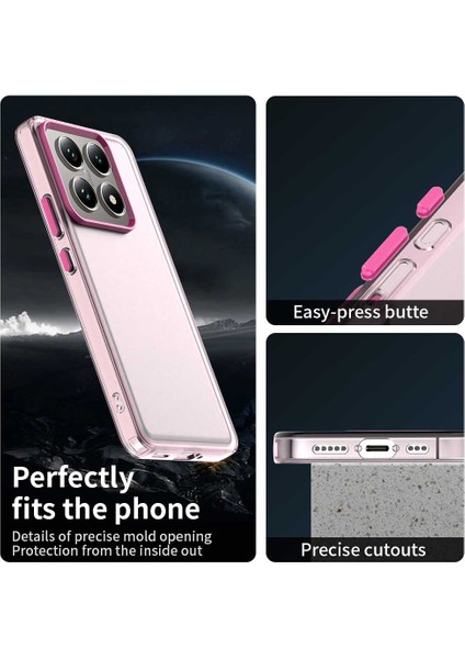 Xiaomi 14T Kılıf PC+TPU+PET Mat Düşme Önleyici Telefon Arka Kapak-Kırmızı (Yurt Dışından)