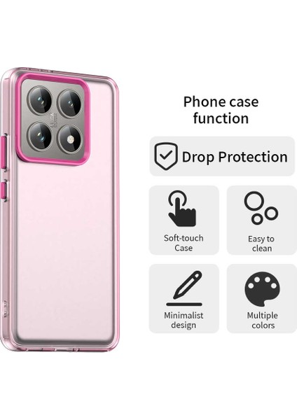 Xiaomi 14T Kılıf PC+TPU+PET Mat Düşme Önleyici Telefon Arka Kapak-Kırmızı (Yurt Dışından)