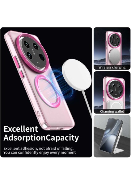 Xiaomi 14 Ultra Kılıf Için Magsafe Pc+Tpu+Pet Anti-Drop Telefon Kapağı İle Uyumlu-Kırmızı (Yurt Dışından) modelleri