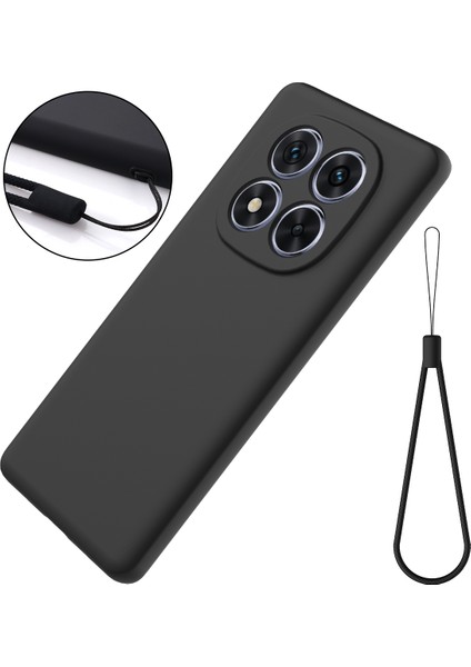 Xiaomi Redmi Note 14 Pro 5G Kılıf El Kayışı İle Sıvı Silikon Çizilmez Telefon Kılıfı-Siyah (Yurt Dışından) indirimleri