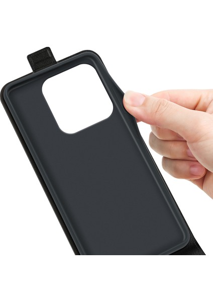 Xiaomi Redmi Note 14 5G-14 4G Kılıf Kart Yuvaları İle Dikey Çevirme Deri Telefon Kapağı-Siyah (Yurt Dışından)