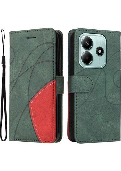 Kt Deri Serisi-1 Xiaomi Redmi Note 14 5G Renk Ekleme Telefon Kılıfı Cüzdan Standı-Yeşil (Yurt Dışından)