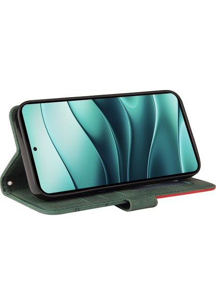Kt Deri Serisi-1 Xiaomi Redmi Note 14 5G Renk Ekleme Telefon Kılıfı Cüzdan Standı-Yeşil (Yurt Dışından) modelleri