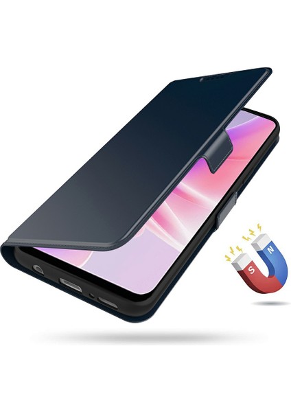 Xiaomi Redmi Için Not 14 5G Kılıf Darbeye Dayanıklı Tpu Iç Kabuk Deri Telefon Kapak Kartı Yuvası-Mavi (Yurt Dışından)