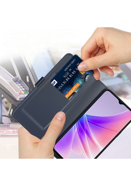 Xiaomi Redmi Için Not 14 5G Kılıf Darbeye Dayanıklı Tpu Iç Kabuk Deri Telefon Kapak Kartı Yuvası-Mavi (Yurt Dışından)
