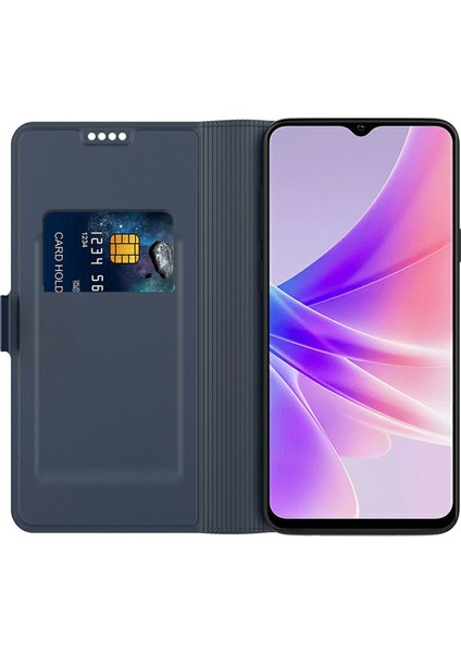Xiaomi Redmi Için Not 14 5G Kılıf Darbeye Dayanıklı Tpu Iç Kabuk Deri Telefon Kapak Kartı Yuvası-Mavi (Yurt Dışından)