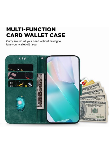Xiaomi Redmi Note 14 5G-14 4G Cüzdan Kılıf Tiger Baskı Deri Darbeye Dayanıklı Telefon Kapağı-Yeşil (Yurt Dışından) indirimleri