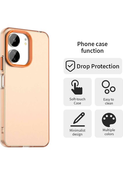Xiaomi Poco M6 5G-C65 4G-Redmi 13R 5G-13C 5G-13C 4G Telefon Arka Kapak-Turuncu (Yurt Dışından)