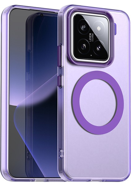 Xiaomi 15 Kılıf Için Magsafe Pc+Tpu+Pet Anti-Drop Telefon Kapağı İle Uyumlu-Mor (Yurt Dışından)