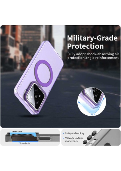 Xiaomi 15 Kılıf Için Magsafe Pc+Tpu+Pet Anti-Drop Telefon Kapağı İle Uyumlu-Mor (Yurt Dışından)