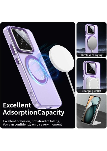 Xiaomi 15 Kılıf Için Magsafe Pc+Tpu+Pet Anti-Drop Telefon Kapağı İle Uyumlu-Mor (Yurt Dışından)