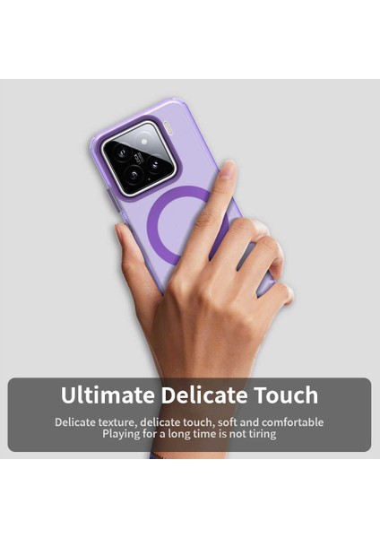 Xiaomi 15 Kılıf Için Magsafe Pc+Tpu+Pet Anti-Drop Telefon Kapağı İle Uyumlu-Mor (Yurt Dışından)