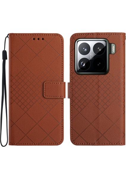 Xiaomi 15 Künye Pu Deri Flip Folyo Kapak-Kahverengi Için (Yurt Dışından)