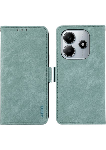 Xiaomi Redmi Note 14 4G Kılıf Pu Deri Folyo Görünümü Rfıd Engelleme Telefon Kapağı-Bebek Mavisi Için (Yurt Dışından)