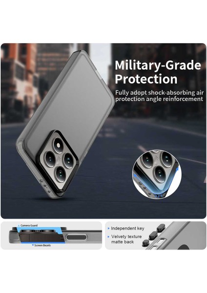 Xiaomi 14T Pro Kılıf PC+TPU+PET Mat Düşme Önleyici Telefon Arka Kapak-Siyah (Yurt Dışından) fiyatları