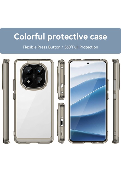 Xiaomi Redmi Note 14 Pro+ 5G Kılıf Tpu + Akrilik Koruyucu Şeffaf Telefon Kapağı-Şeffaf Gri (Yurt Dışından) fiyatları