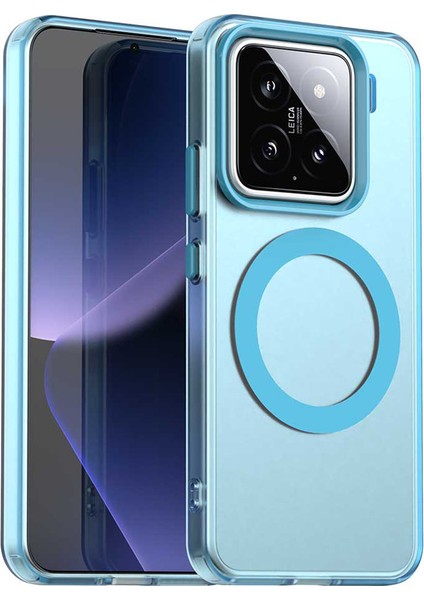 Xiaomi 15 Pro Kılıf Için Magsafe Pc+Tpu+Pet Anti-Drop Telefon Kapağı İle Uyumlu-Mavi (Yurt Dışından)