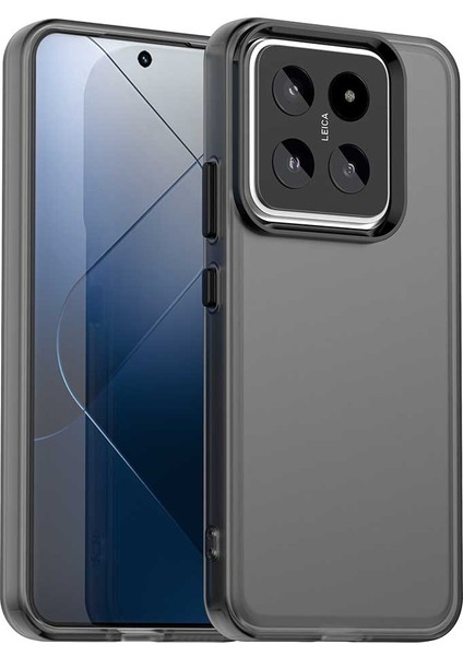 Xiaomi 14 Pro Kılıf Pc+Tpu+Pet Mat Düşme Önleyici Telefon Arka Kapak-Siyah (Yurt Dışından)