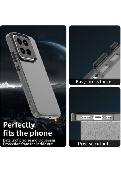 Xiaomi 14 Pro Kılıf Pc+Tpu+Pet Mat Düşme Önleyici Telefon Arka Kapak-Siyah (Yurt Dışından) modelleri