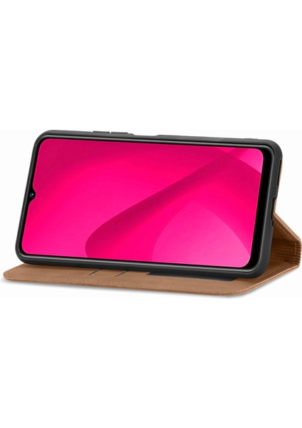 Xiaomi Redmi Için 14C 4G-14R 5G-Poco C75 4G Cilt Dokunmatik Duygu Kart Tutucu Telefon Kapağı Manyetik Emme-Kahverengi (Yurt Dışından)