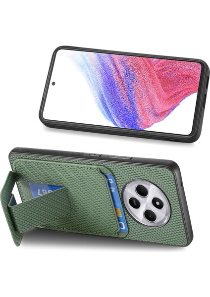 Telefon Kılıfı Xiaomi Redmi 14C 4G-14R 5G-Poco C75 4G Karbon Fiber Doku Deri Kaplamalı Tpu Arka Kapak İle Kart Tutucu-Yeşil (Yurt Dışından) modelleri