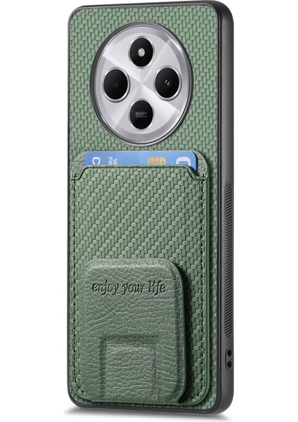 Telefon Kılıfı Xiaomi Redmi 14C 4G-14R 5G-Poco C75 4G Karbon Fiber Doku Deri Kaplamalı Tpu Arka Kapak İle Kart Tutucu-Yeşil (Yurt Dışından) fırsatları