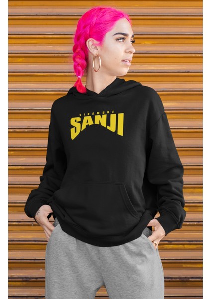 One Piece Sanji Sırt Baskılı Kapüşonlu Sweatshirt, Unisex Oversize Anime Baskılı Hoodie fiyatları