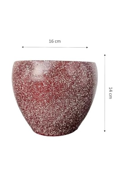 Bordo Granit Toprak Saksı - 15 cm
