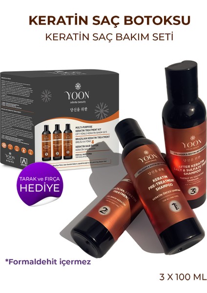 Keratin Saç Bakım Seti - Formaldehitsiz, Kokusuz, Vegan ve Evde Kullanıma Uygun Keratin Saç Botoksu