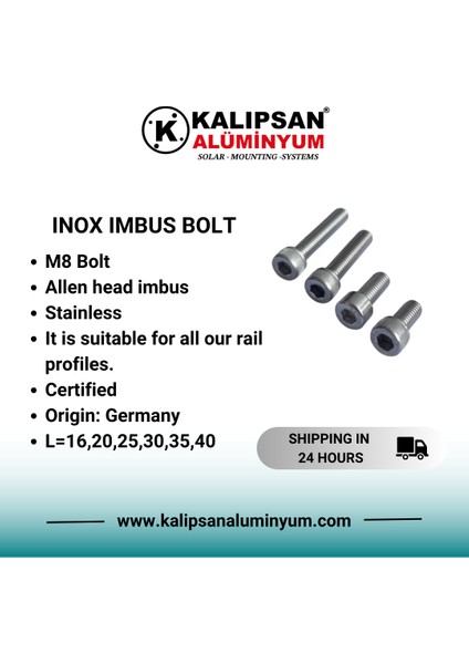 M8X25 Inox Imbus Civata (200 Adet)