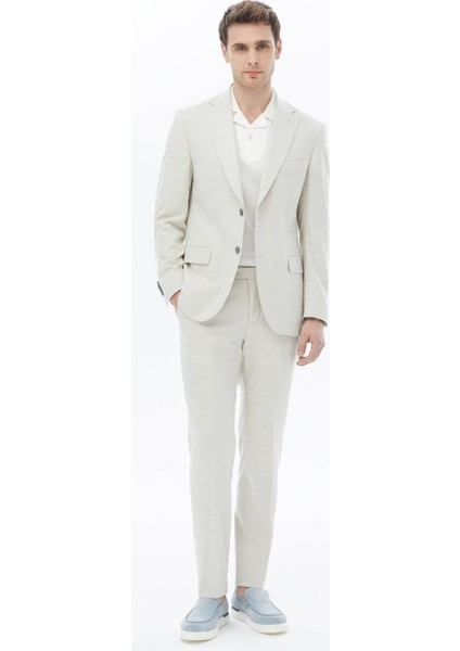 Taş Desenli Modern Fit Takım Elbise