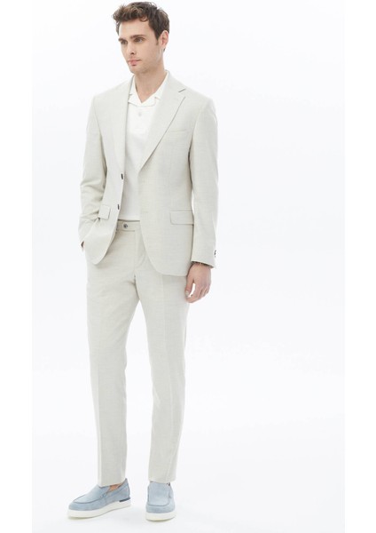 Taş Desenli Modern Fit Takım Elbise