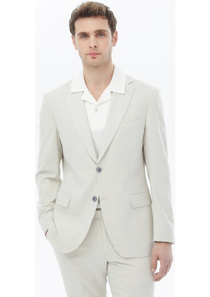 Taş Desenli Modern Fit Takım Elbise