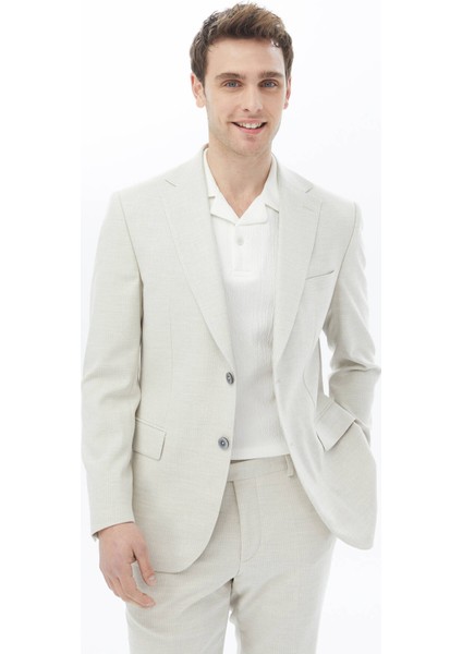 Taş Desenli Modern Fit Takım Elbise