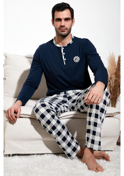Kareli Pamuklu Regular Fit Uzun Kollu Pijama Takımı Erkek PİJAMA TAKIMI 60961003