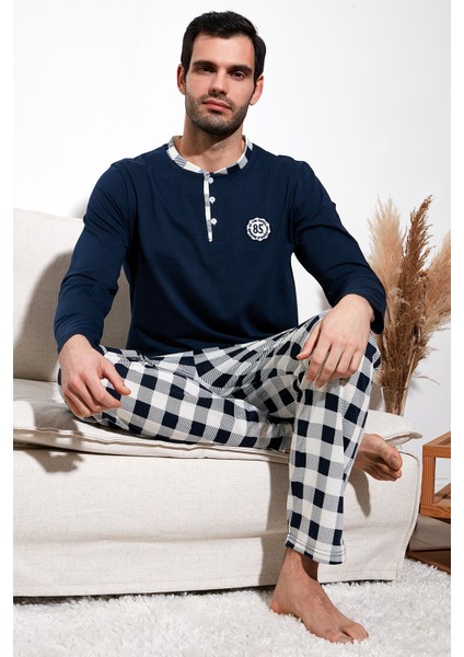 Kareli Pamuklu Regular Fit Uzun Kollu Pijama Takımı Erkek PİJAMA TAKIMI 60961003